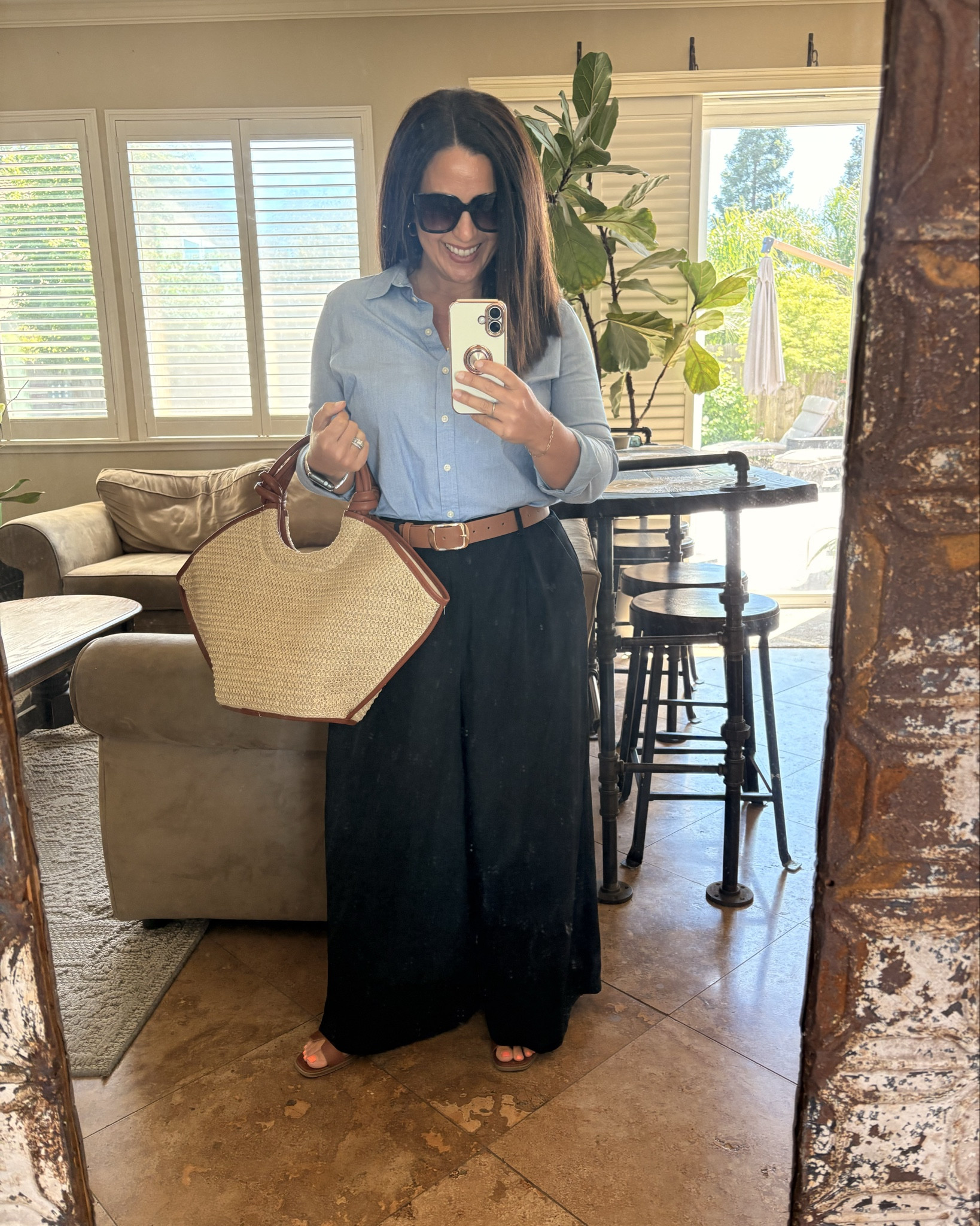 Classic + effortless 🤍

This is one of those outfits that just works every time—lightweight button-down, high-waisted wide-leg pants, and simple neutral accessories. Polished enough for teaching, comfortable enough for running errands after 🙌

I love how easy these pieces are to mix and match…this is exactly what I mean by building a wardrobe that does the work for you.

Wearing a small short in my pants.

#LTKStyle #TeacherStyle #ClassicStyle #CapsuleWardrobe #EverydayOutfit #WideLegPants #MomStyle #Over40Style #SimpleStyle #NeutralOutfits #EffortlessStyle

#LTKWorkwear