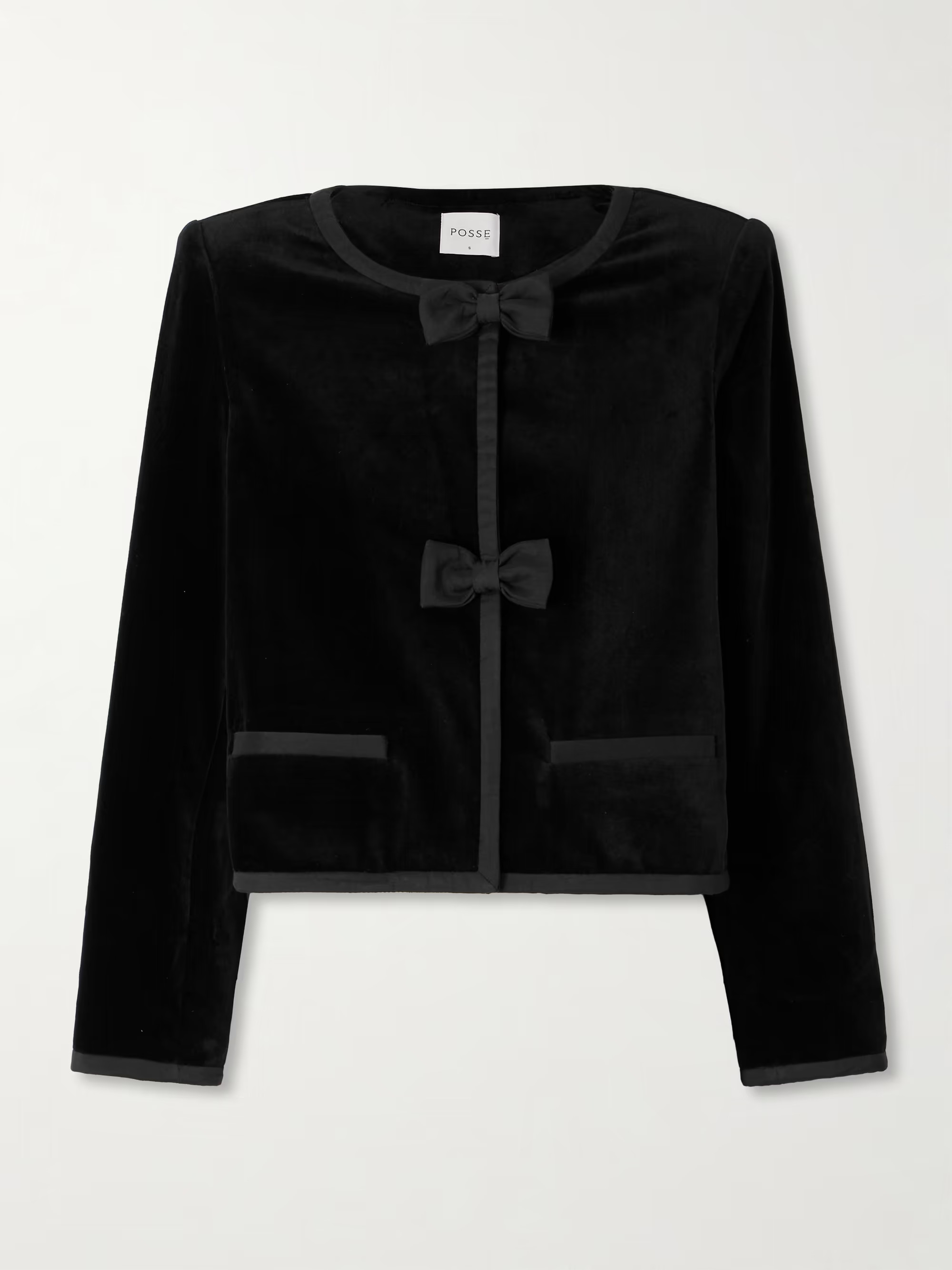 Quincy cropped satin-trimmed cotton-velvet jacket | NET-A-PORTER (UK & EU)