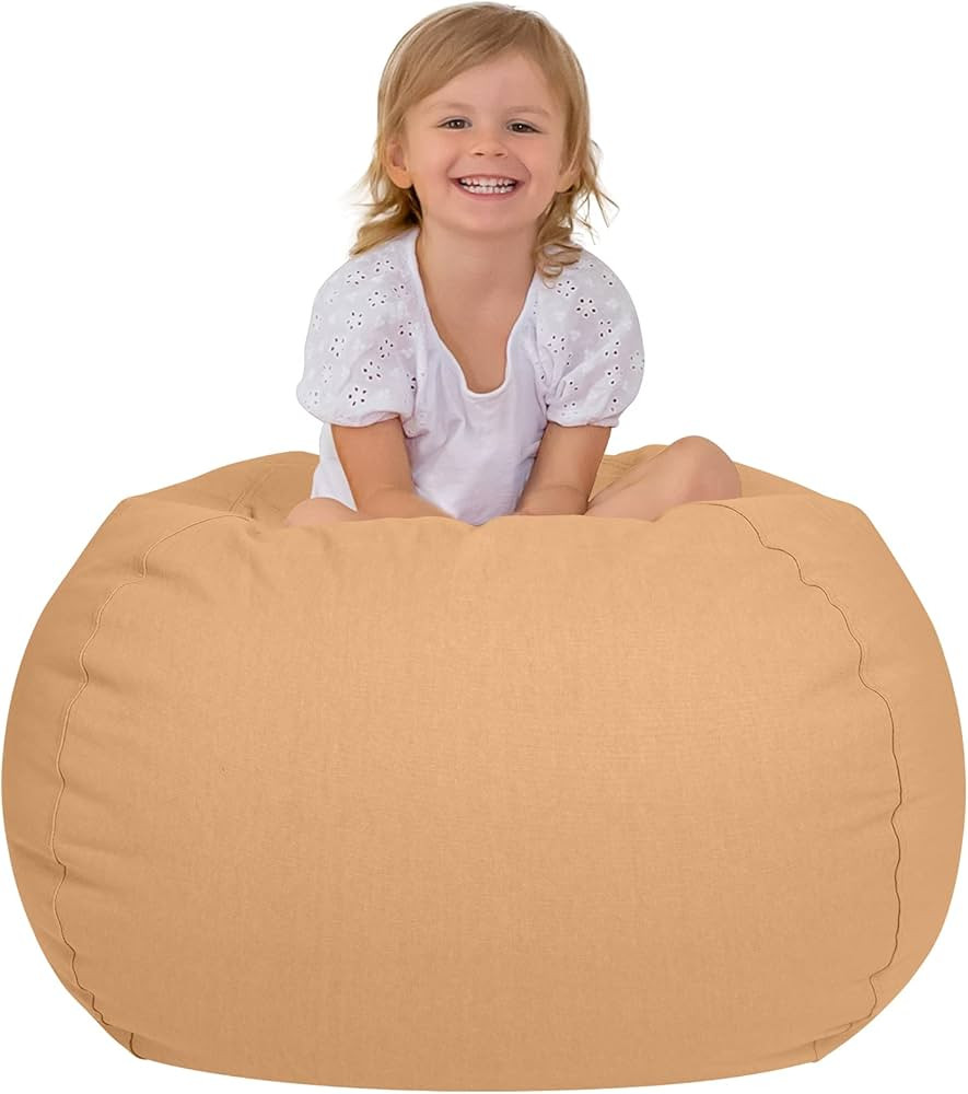 Aubliss Stuffed Animal Bean Bag Storage Chair (Solid Khaki, Medium (32'')) | Amazon (US)