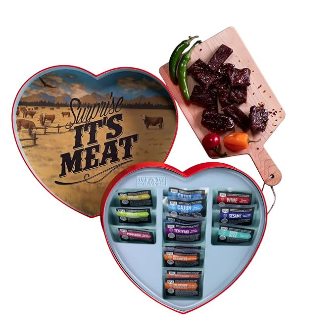 Jerky Heart – Includes 14 Delicious Beef Jerky Snacks With Flavors Like Habanero and Honey Bour... | Amazon (US)