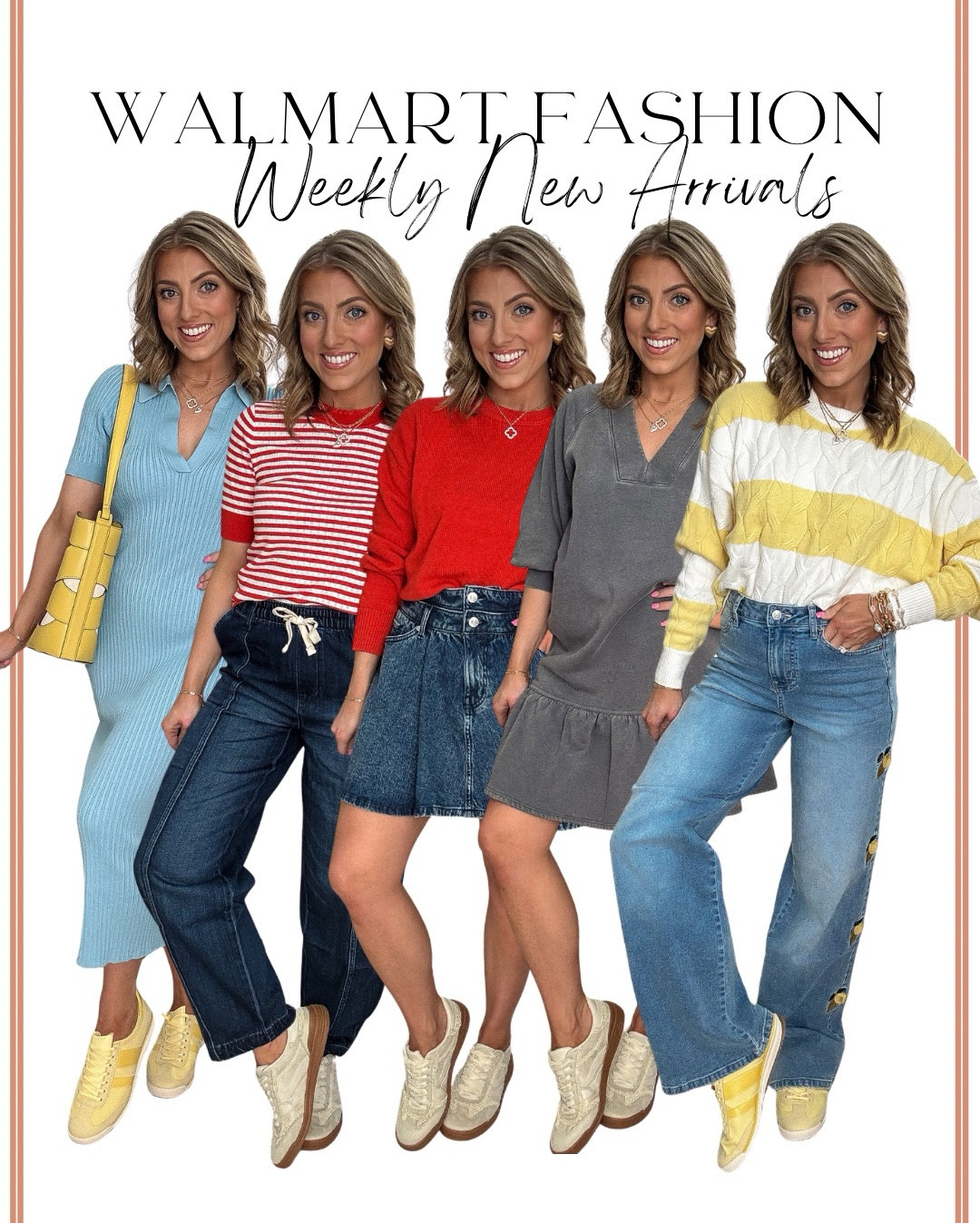 This week’s Walmart fashion new arrivals are SO good 🤍 From easy everyday basics to standout spring styles, these pieces are affordable, wearable, and perfect for right now. Think flattering denim, comfy dresses, lightweight sweaters, cute stripes, florals, and everyday tops that are easy to mix and match.

I love how these new Walmart outfits can be styled casually for school drop-off or errands, but also dressed up with the right shoes and accessories. Everything runs true to size, feels great on, and looks way more expensive than it is. Walmart continues to impress with trendy silhouettes, great quality, and budget-friendly prices—these are the kinds of finds you’ll wear on repeat all season long.

I’ve linked every look so you can shop them easily and see all the color options 👏

#walmartfashion #walmartnewarrivals #walmartstyle #walmartfinds #affordablefashion #everydayoutfits #springfashion #casualstyle #budgetfriendlyfashion #momstyle #womensfashion #denimoutfits #springoutfitideas #walmartclothing #walmarthaul