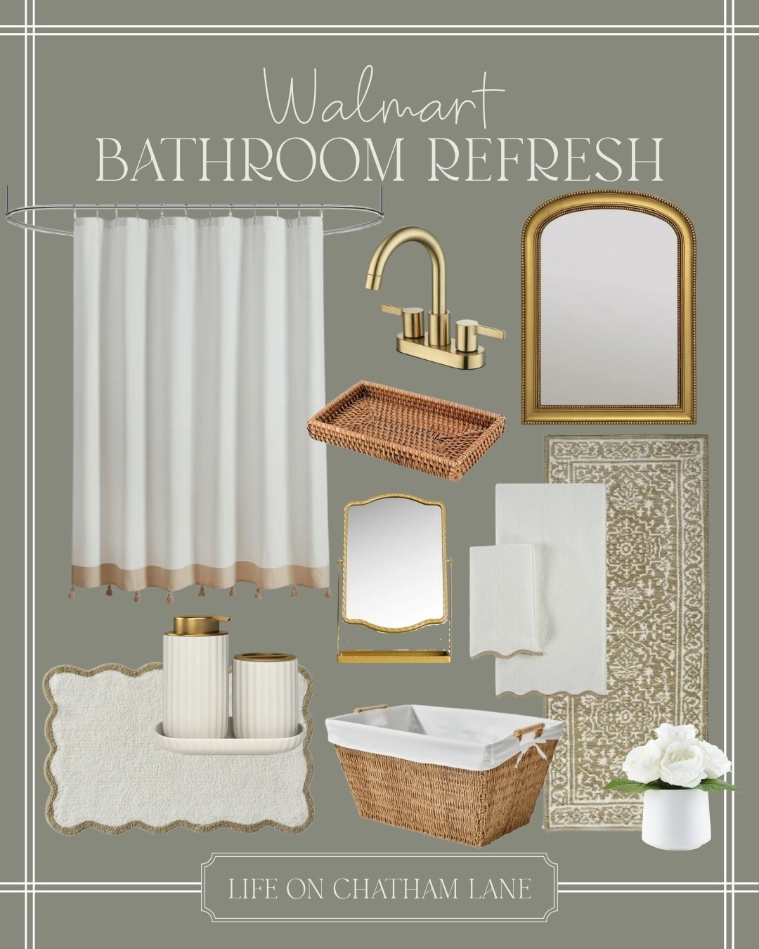 Bathroom refresh with the prettiest Walmart finds 🤩. Love the new scalloped bath mat and coordinating towels from My Texas House  

#LTKHome