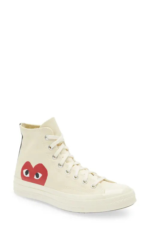 Comme des Garçons PLAY x Converse Chuck Taylor® Hidden Heart High Top Sneaker in White at Nordstrom, | Nordstrom