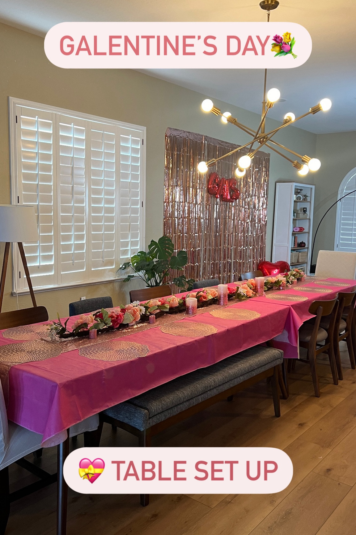 Galentine’s table set up with hot pink, rose gold, and floral details 💐💝 flannel backed table cloths are from Party City 

#LTKSeasonal