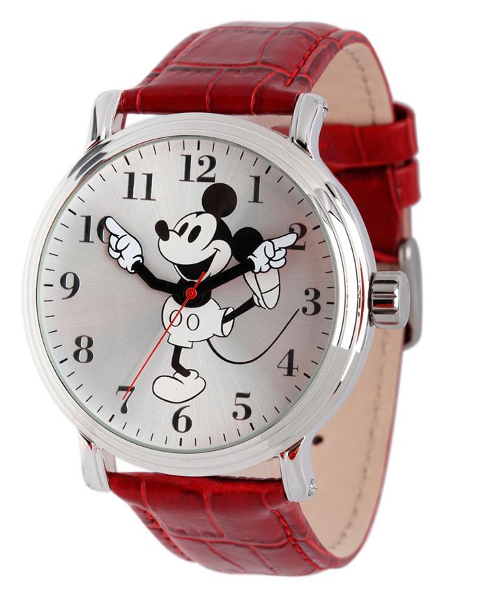 ewatchfactory Disney Mickey Mouse Men's Shiny Silver Vintage Alloy Watch & Reviews - Macy's | Macys (US)