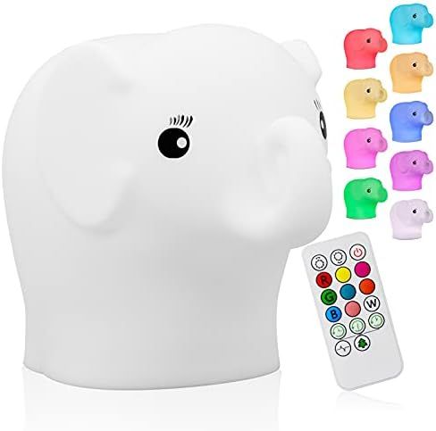 Cute Animal Kids Night Light, Silicone Rechargeable Nursery NightLights，Portable Changing Mode ... | Amazon (US)