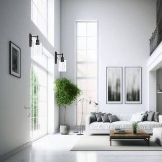 6.69 in. 1-Light Black Bronze Wall Sconce with Clean Glass Shade | The Home Depot