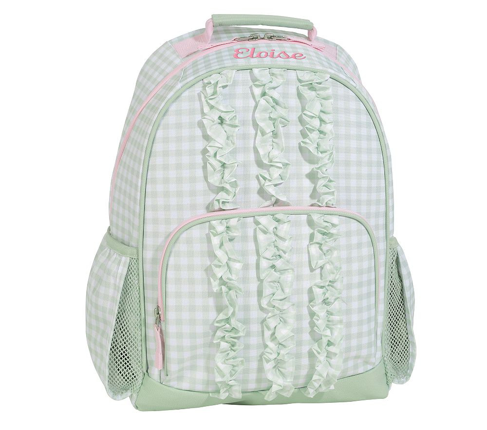 Ruffle Gingham Sage Mackenzie Backpack | Pottery Barn Kids