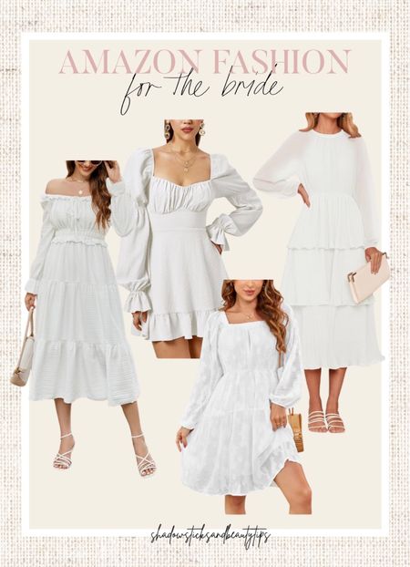 Amazon white dresses, dresses for the bride to be 

#LTKwedding #LTKstyletip #LTKSeasonal