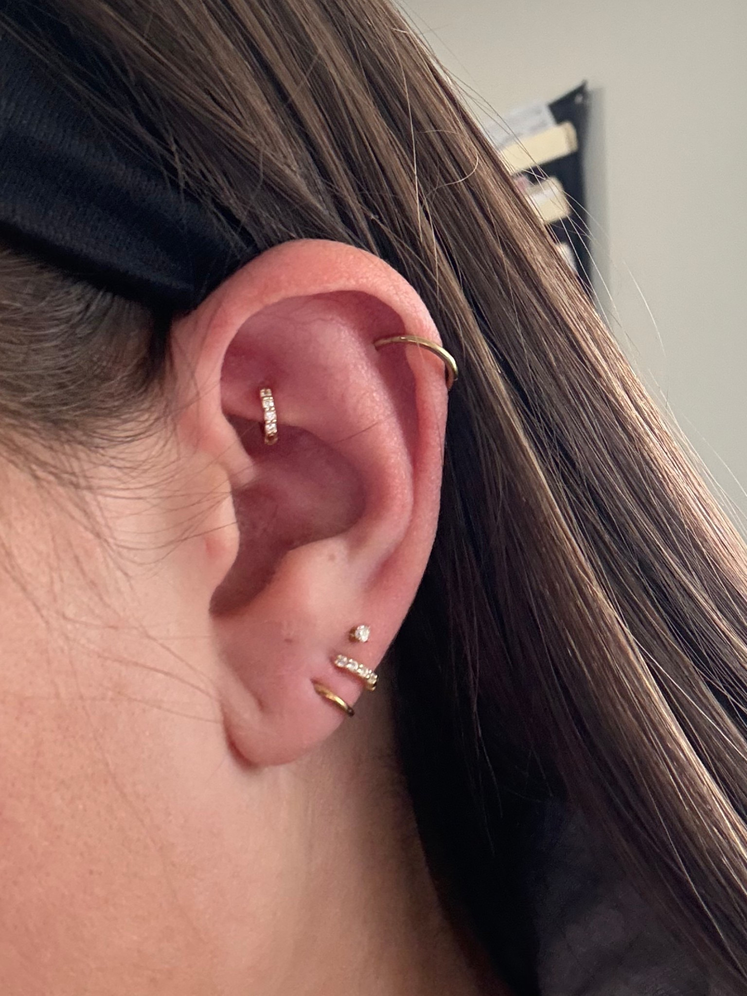 The diamond hoops are from Etsy, size 5mm! 