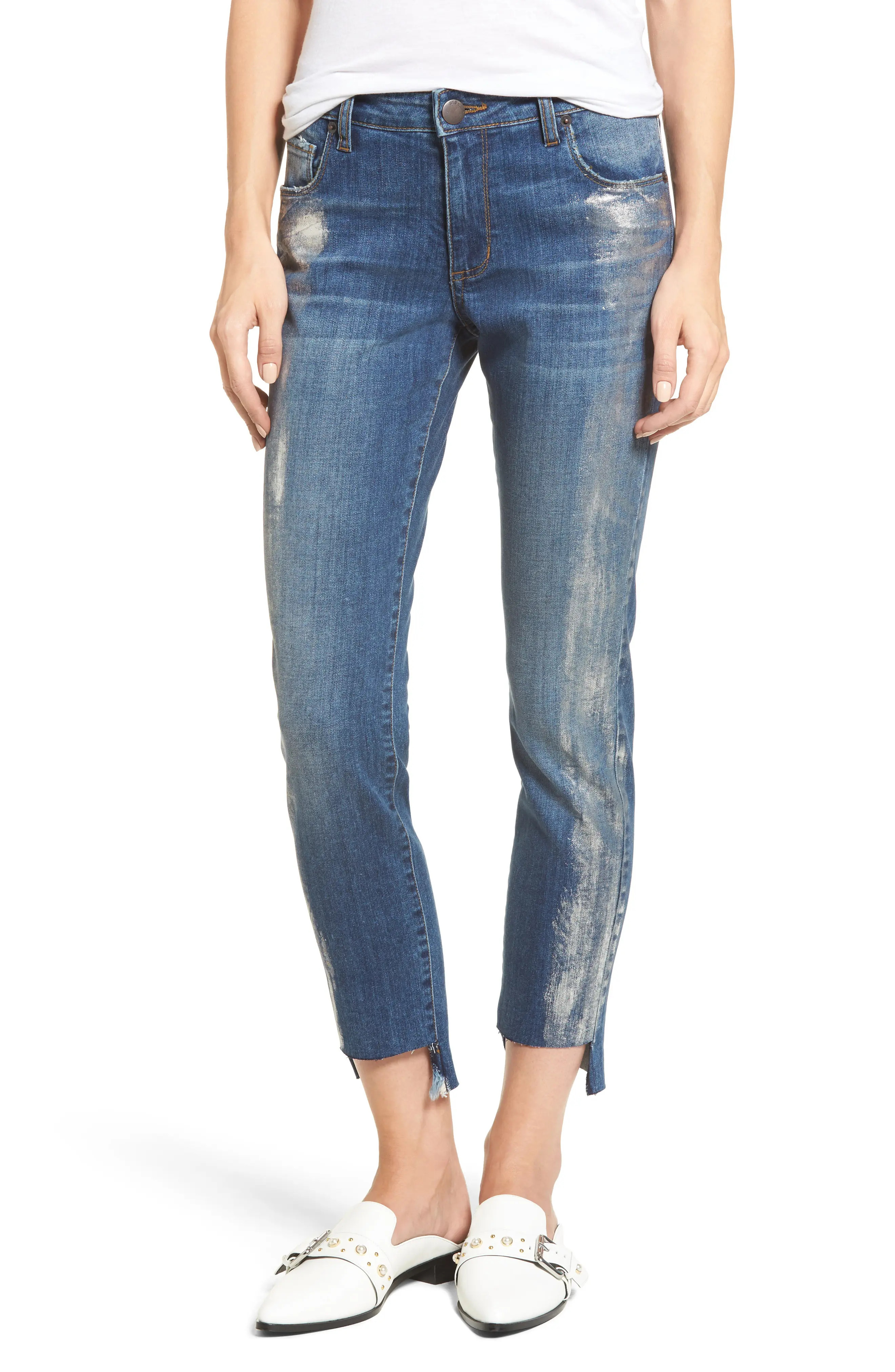 Taylor Foil Step Hem Tomboy Jeans | Nordstrom
