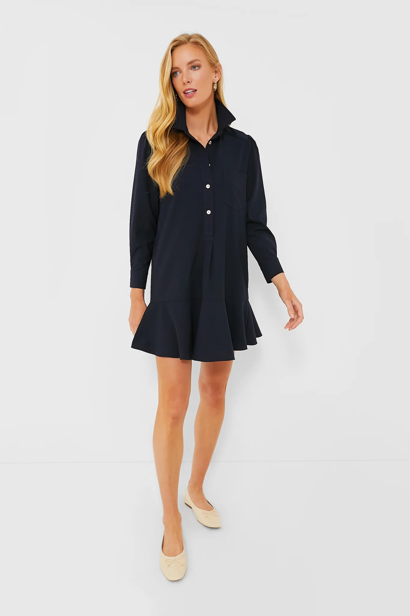 Navy Crepe Callahan Shirt Dress | Tuckernuck (US)