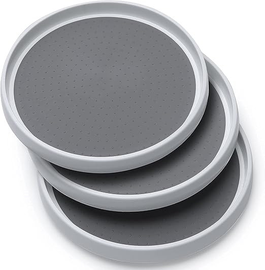 Rarapop 3 Pack Non Skid Lazy Susan Turntable Display Stand, 12-Inch Rotating Spice Rack Spinning ... | Amazon (US)