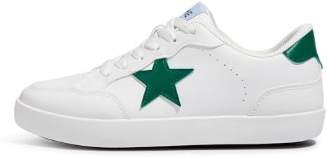 Fashion Star Sneakers for Women Glitter Sequins Lace Up Low Top Walking Shoes Comfortable Cushion... | Amazon (US)