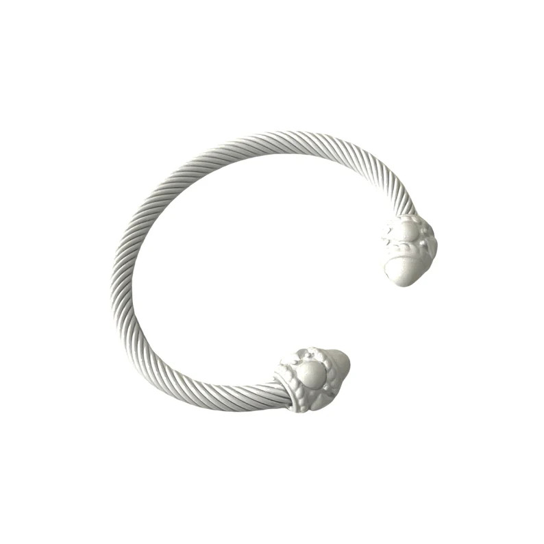 Pointy Rounded Dotted Metallic Cable Bracelet 6mm | Etsy (US)