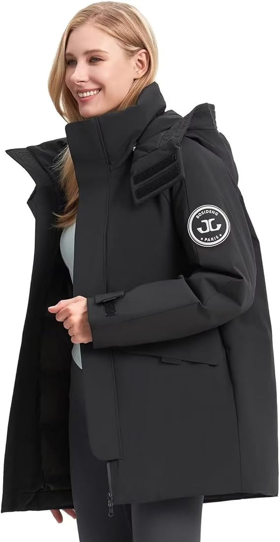 BOSIDENG Women's Winter Thicken Down Jacket with Detachable Hood,Windproof Puffer Parka Jacket Wa... | Amazon (US)