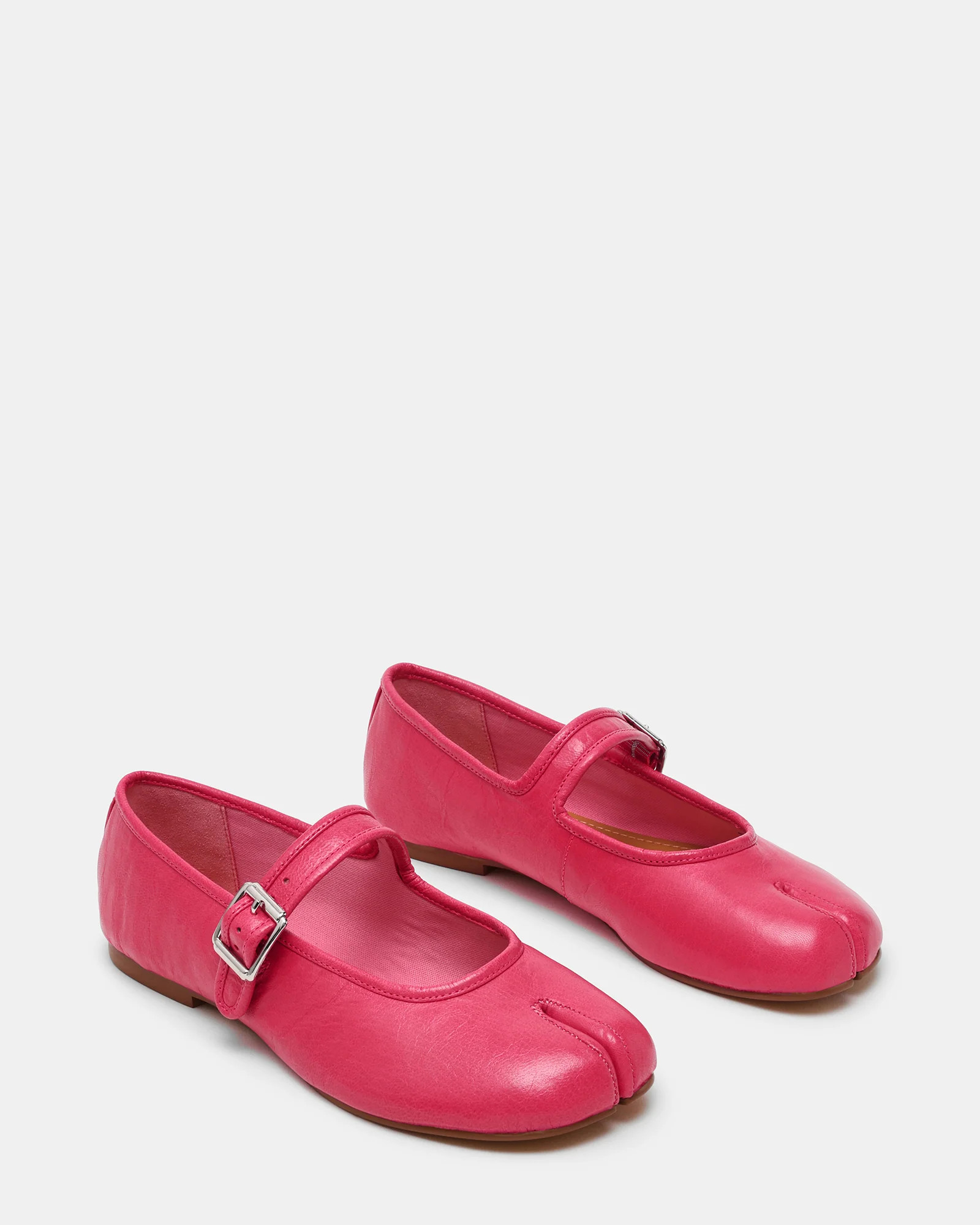 CALARA Pink Leather Tabi Mary Jane Split Toe Ballet Women's Flat | Steve Madden (US)