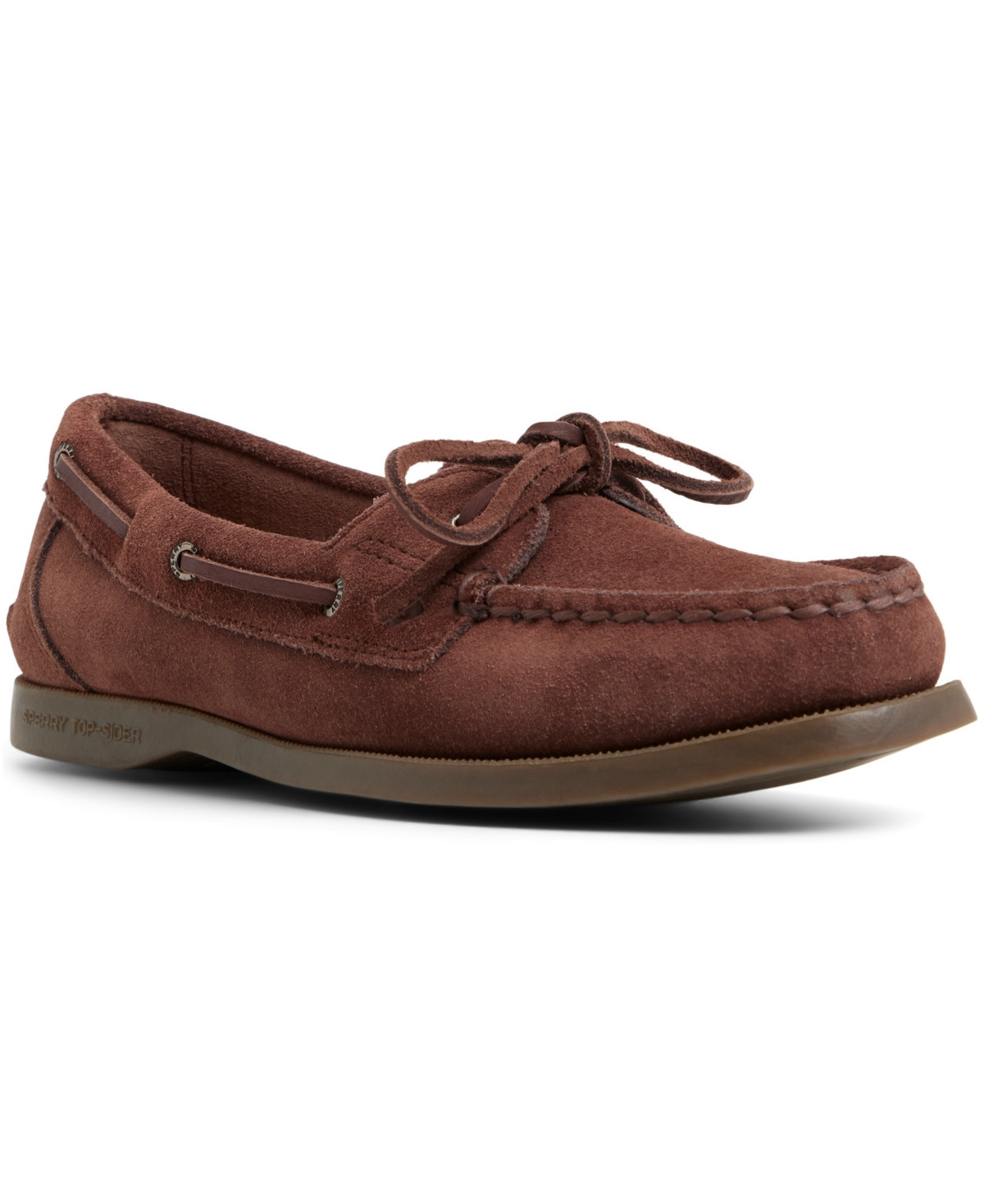 Sperry Women's Authentic Original 1-Eye Lace-Up Boat Shoe - Suede dark choco | Macy's