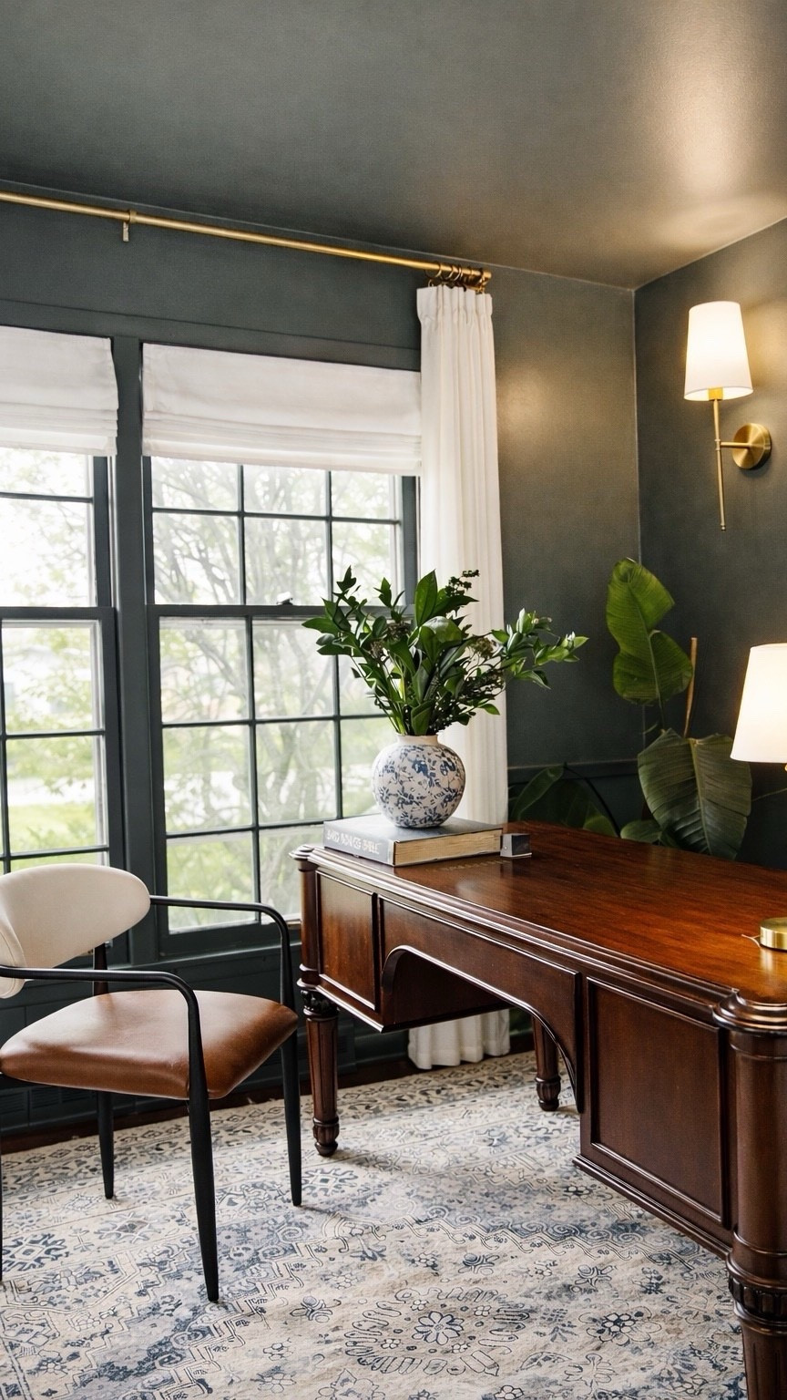 Moody Office on a rainy day 💚

#LTKHome #LTKmomlife #LTKdayinmylife