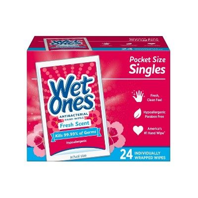 Wet Ones Antibacterial Hand Wipes Singles - Fresh Scent - 24ct | Target