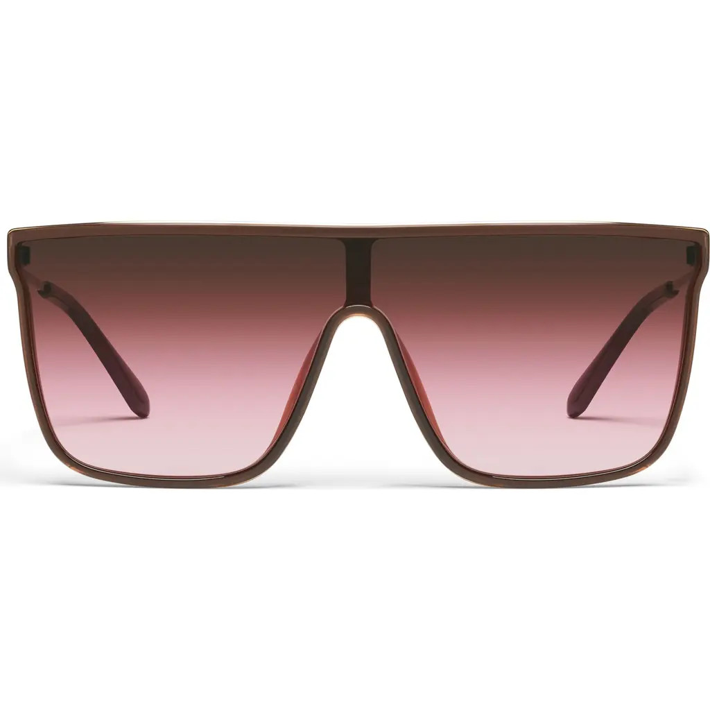 QUAY Nightfall Remixed 138mm Shield Sunglasses in Dbrn/rggl at Nordstrom | Nordstrom