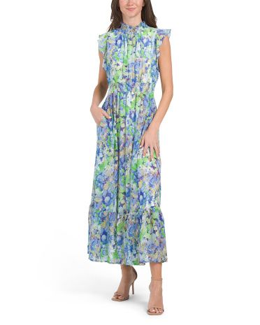 Flutter Sleeve Floral Maxi Dress | Casual Dresses  | Marshalls | Marshalls