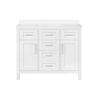 OVE Decors Tahoe III 42 in. W Bath Vanity in White with Cultured Marble Vanity Top in White with ... | The Home Depot