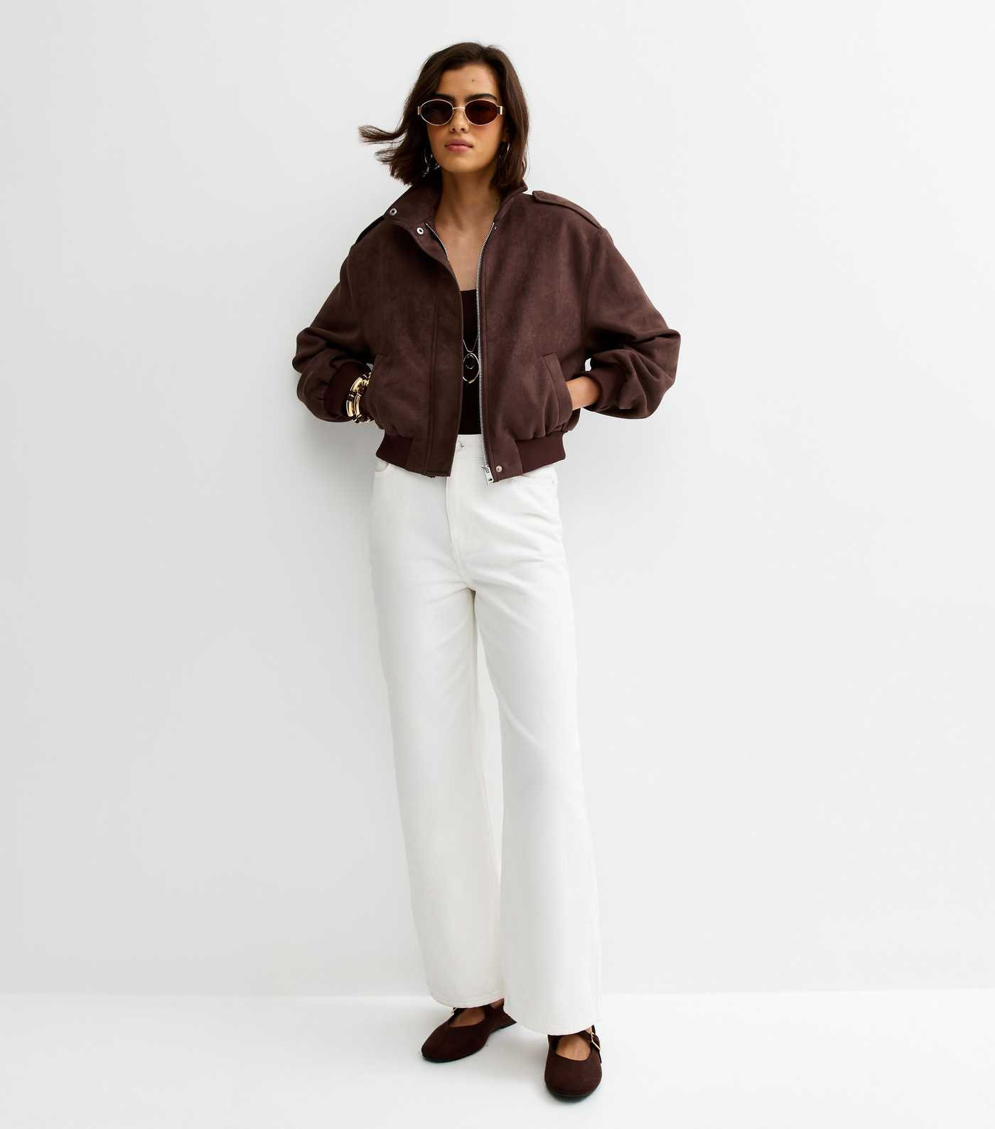 White Adalae High Waisted Wide Leg Jeans | New Look | New Look (UK)