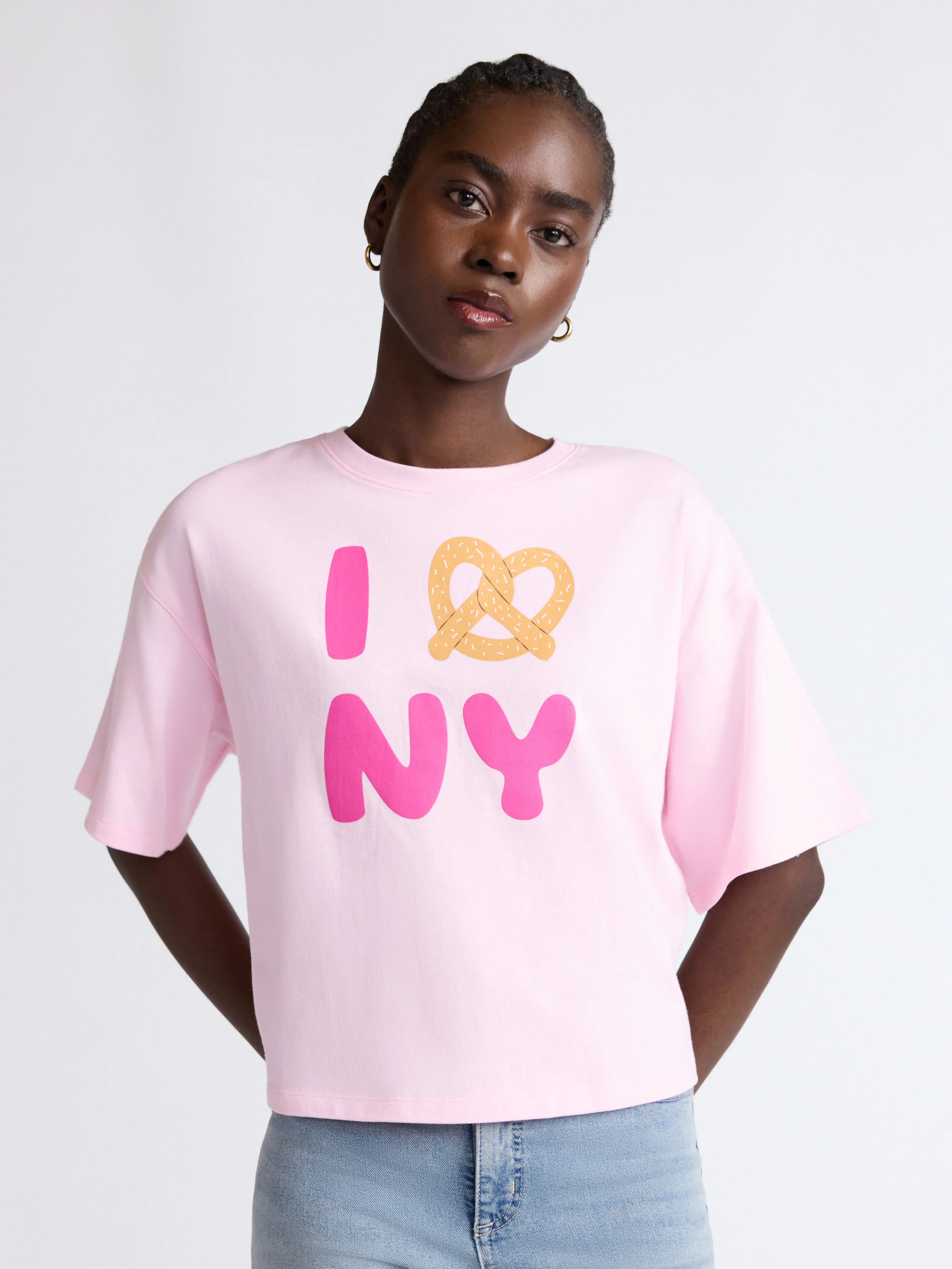 Scoop Limited Edition Women’s and Women’s Plus Cotton Cropped New York Graphic Tee, Sizes XS-... | Walmart (US)