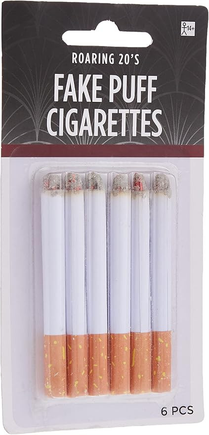 6-Piece Fake Puff Cigarettes | One Size | White | 1 Pack | Amazon (US)