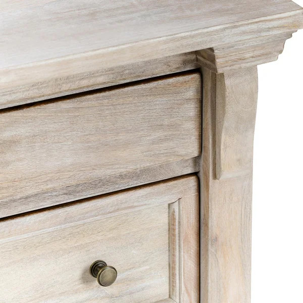 Classic Home Adelaide Three-Door Mango Wood Nightstand in White Wash - Bed Bath & Beyond - 411680... | Bed Bath & Beyond
