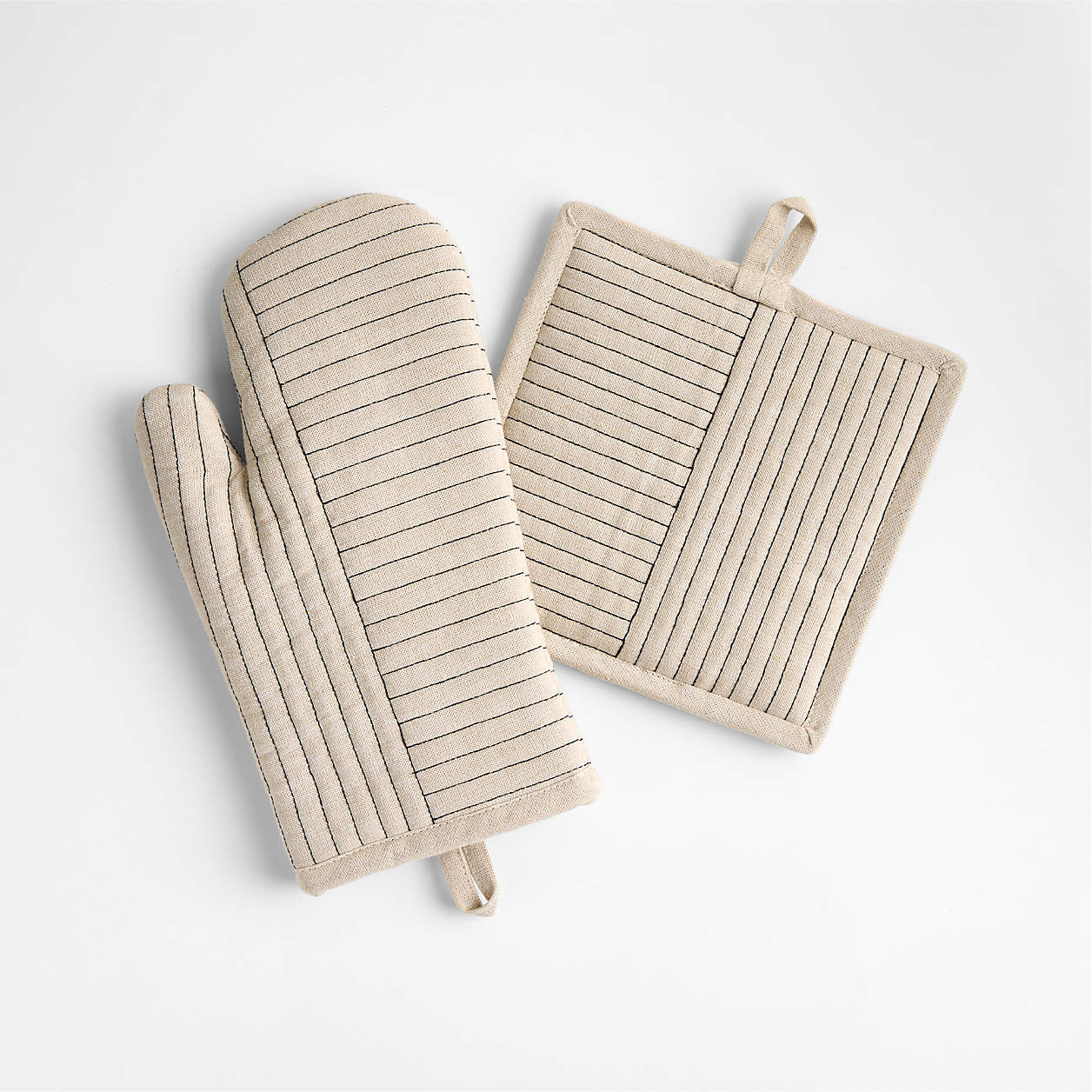 Crate & Barrel Hanno Natural Embroidered Organic Cotton Pot Holder + Reviews | Crate & Barrel | Crate & Barrel