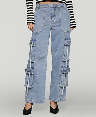 Women's Multi Pocket Wide-Leg Cargo Jeans | Macy's