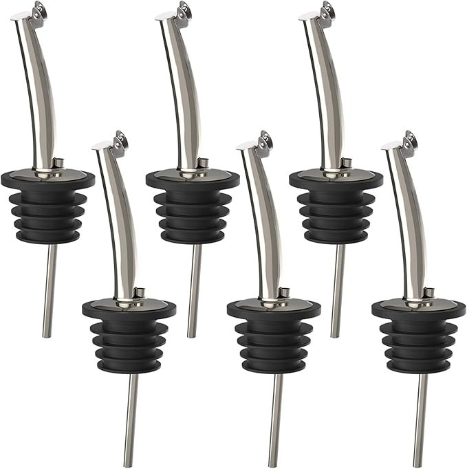 6 Pcs Liquor Bottle Pourers Oil Bottle Spout Stainless Steel Liquid Pour Spout with Covers for Oi... | Amazon (US)