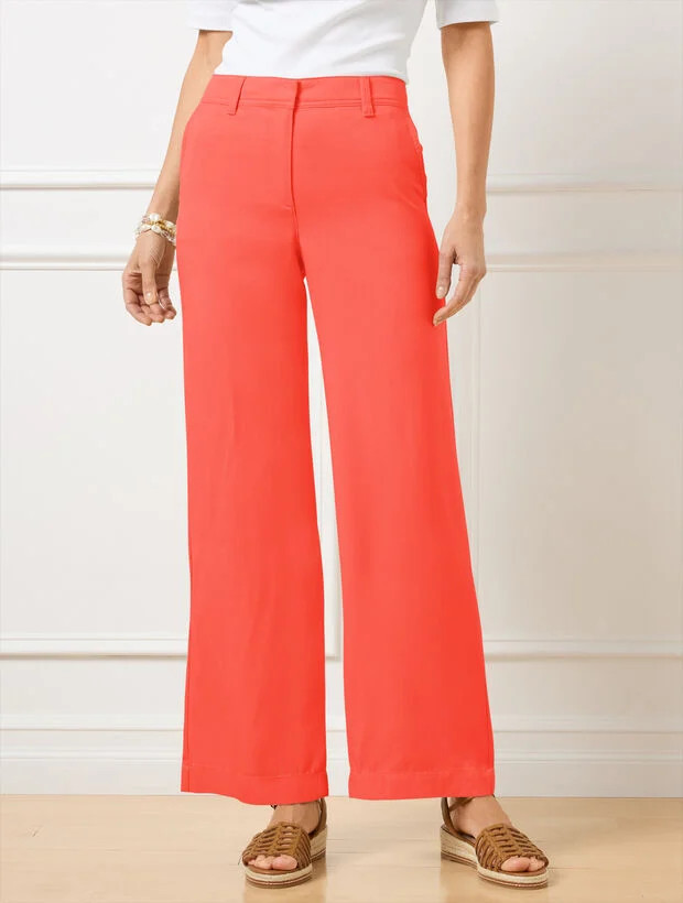 Flowy Wide Ankle Pants | Talbots