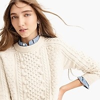 Popcorn cable-knit sweater | J. Crew US