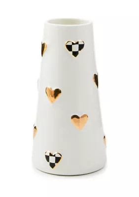 MacKenzie-Childs Courtly Check Short Heart Vase | Belk