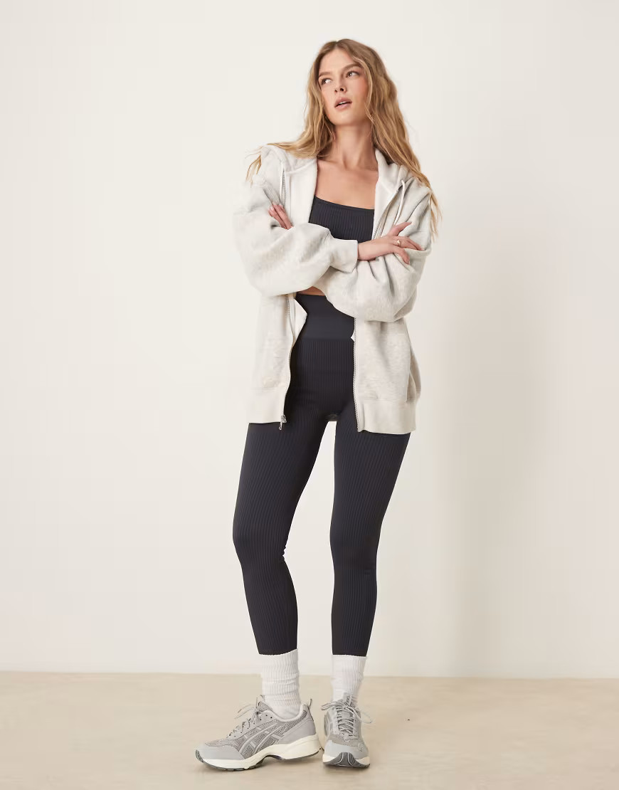 Abercrombie & Fitch zip through hoodie in gray | ASOS (Global)
