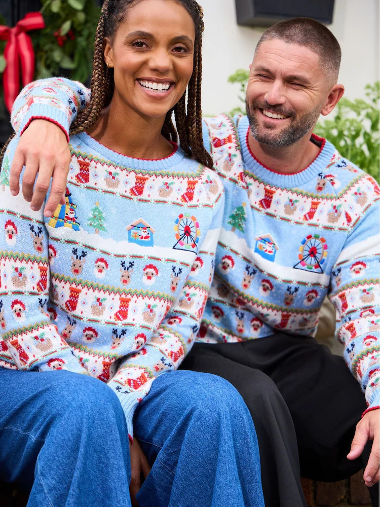 JoJo Maman Bébé Damenpullover mit weihnachtlichem Fair-Isle-Muster | Next EU