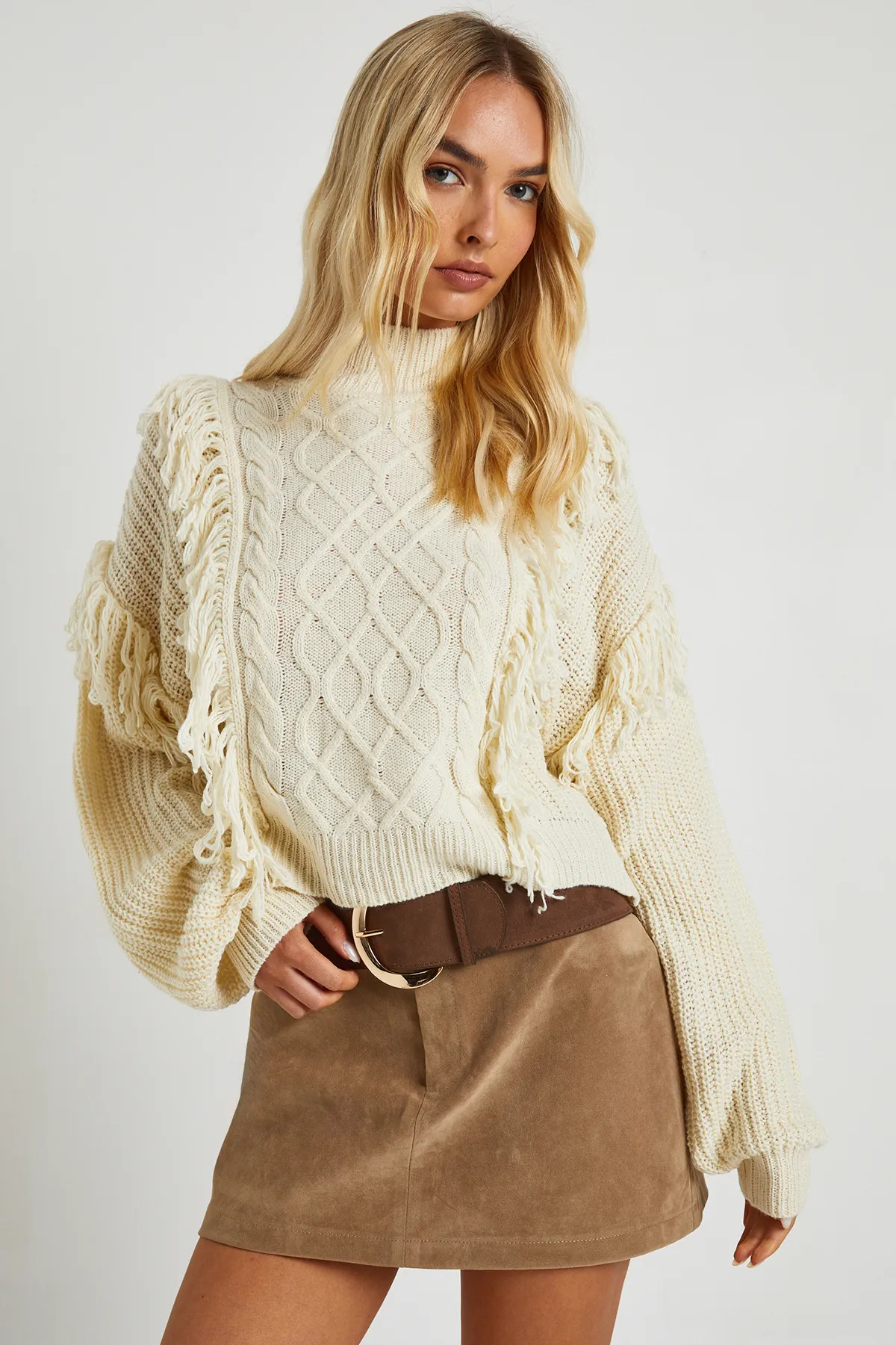 Jumpers & Cardigans | Tassel Detail Cable Knit Jumper | boohoo | Boohoo.com (UK & IE)