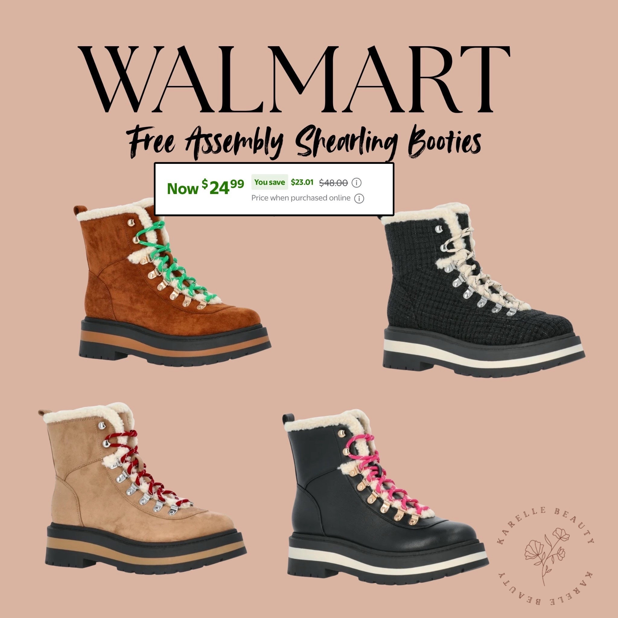 Free Assembly Lace-Up Faux Shearling Booties.

#LTKFindsUnder50 #LTKSaleAlert #LTKSeasonal