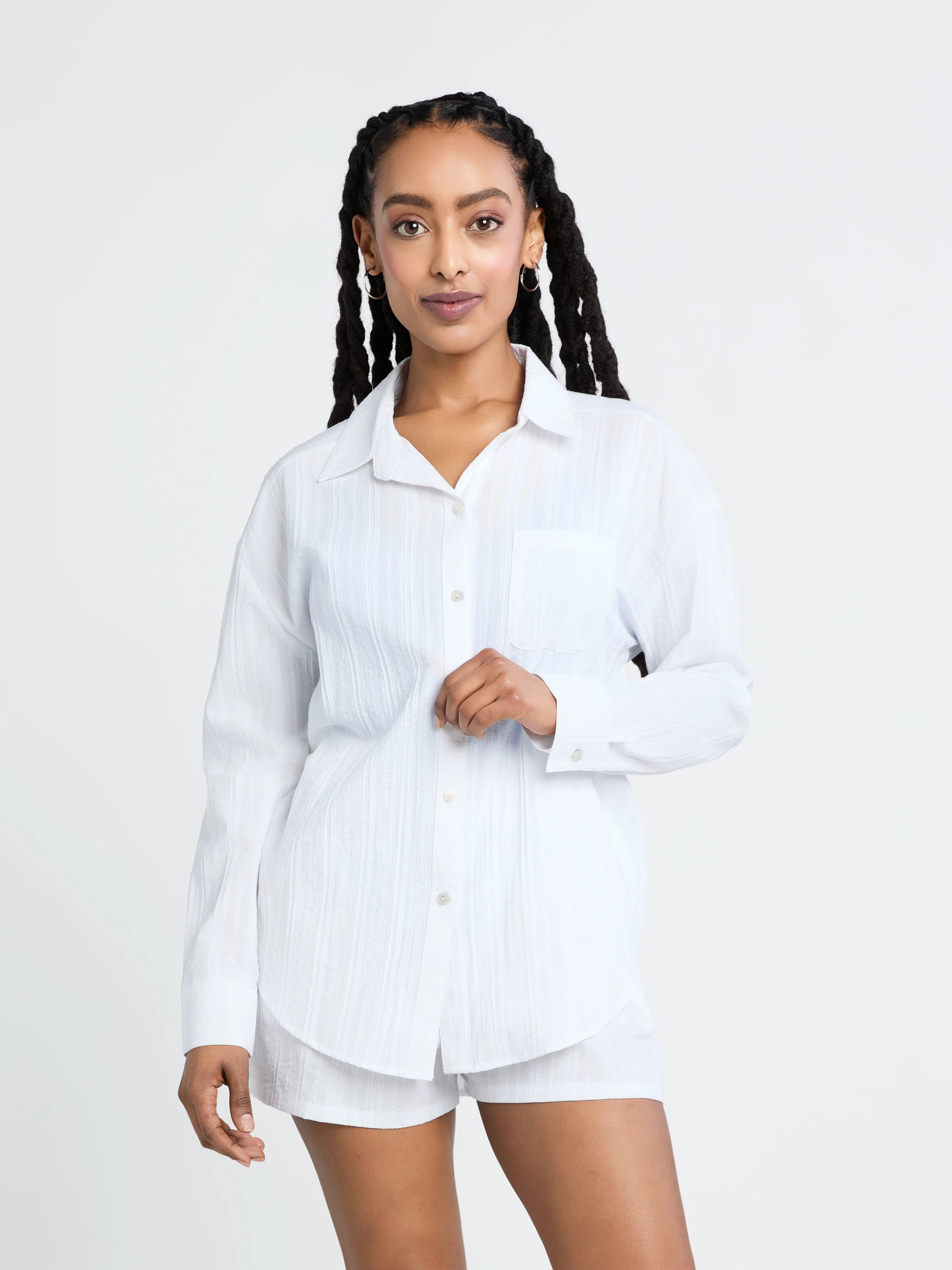 Time and Tru Women's and Women's Plus Button-Down Swim Coverup Shirt, Sizes XS-3X - Walmart.com | Walmart (US)