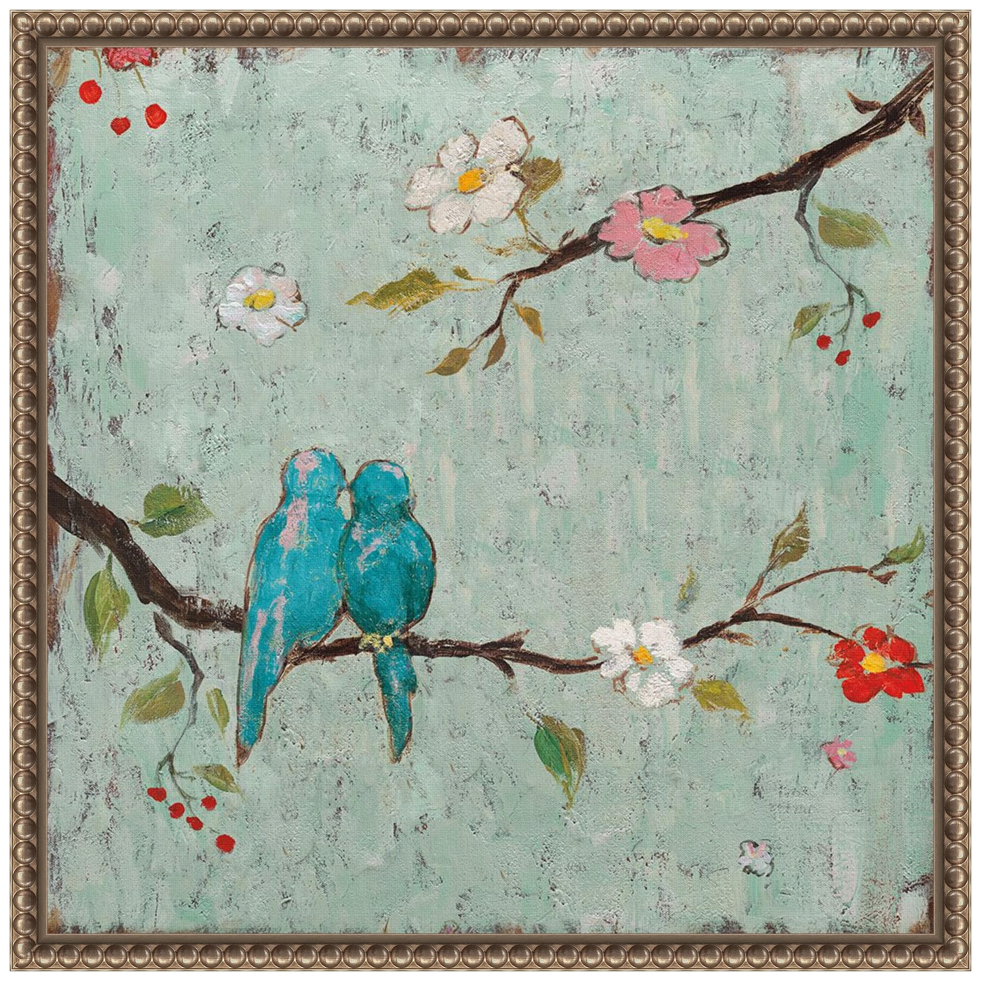 Amanti Art Framed Canvas Wall Art 16x16 Love Birds IV by Katy Frances, Framed Wall Art Canvas, An... | Amazon (US)