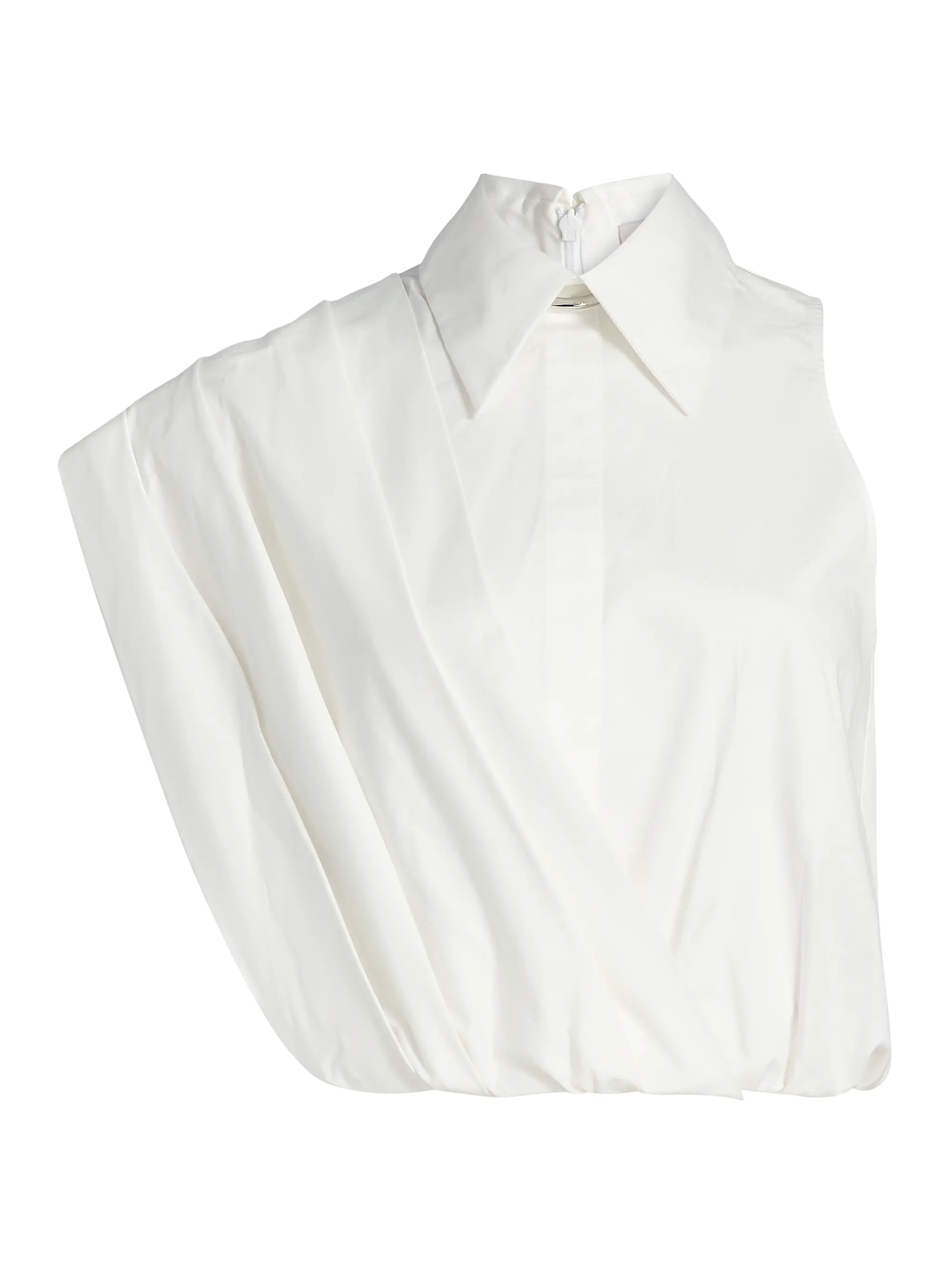 Steffi Stretch-Cotton Draped Top | Saks Fifth Avenue