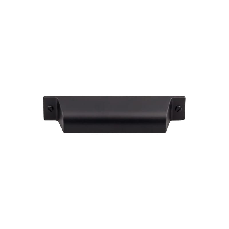 Top Knobs TK773 Channing 3-3/4 Inch Center to Center Cup Cabinet Pull from the B Flat Black Cabinet  | Build.com, Inc.