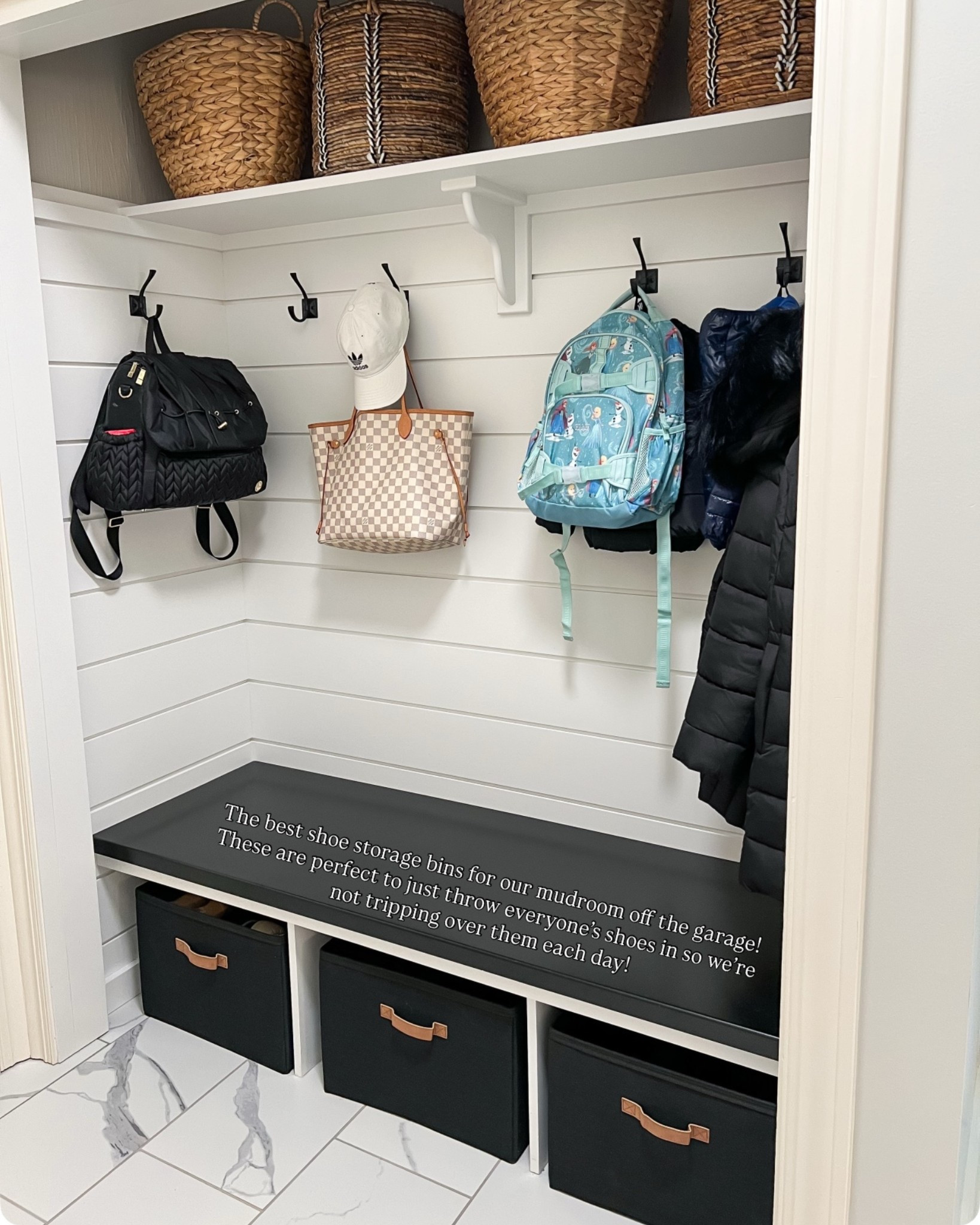 Mudroom organization. Shoe bins. Shoe organization. Laundry room. Mudroom design. Home organization hacks. Cubbies 

#LTKmorningroutine #LTKHome