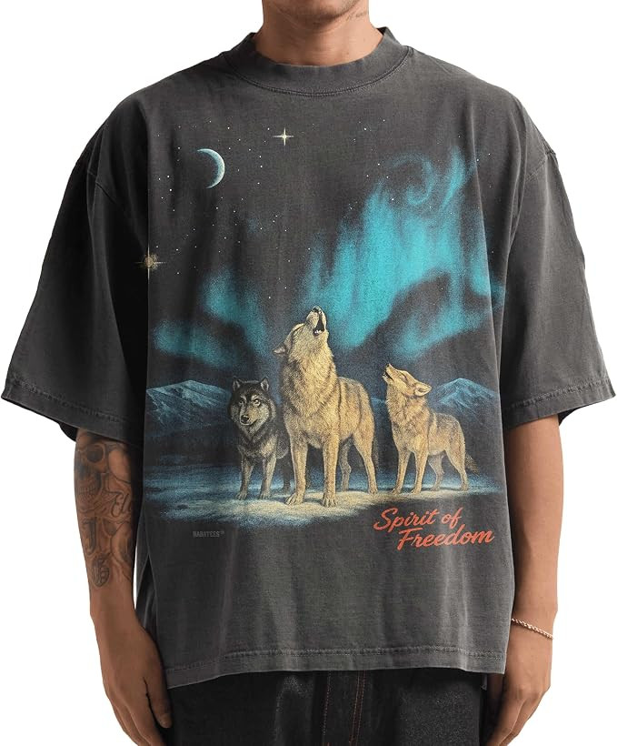 Washed Shaka-Wear Drop Shoulder 7.5 oz Heavyweight Graphic Tshirts Vintage Thick Boxy & Oversized... | Amazon (US)