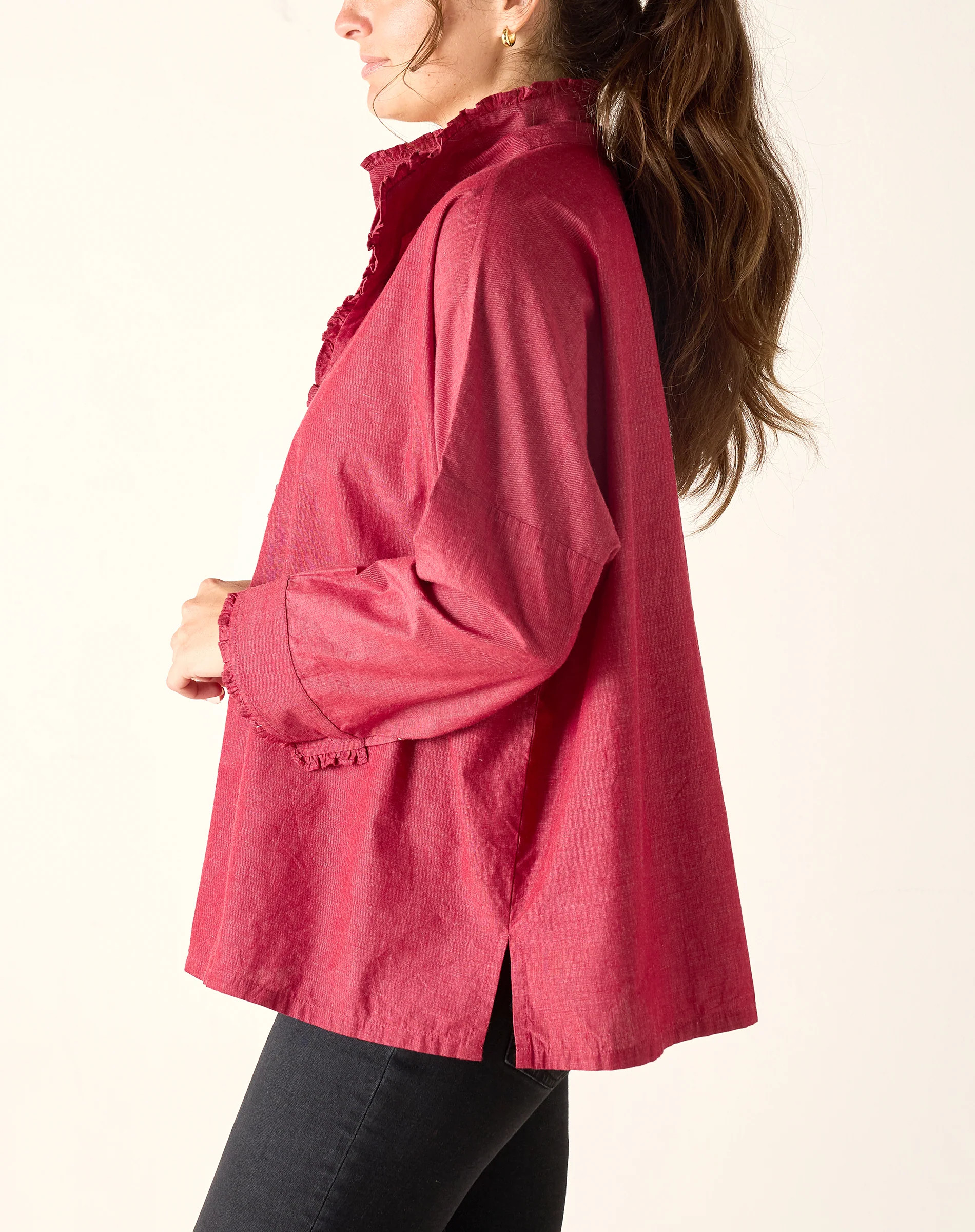 Emerson Pop Up Collar Top Voyageur by Mersea | Versatile Blouse | Mersea (US)