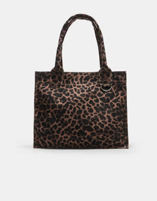Stradivarius printed fabric shopper bag in brown | ASOS | ASOS (Global)