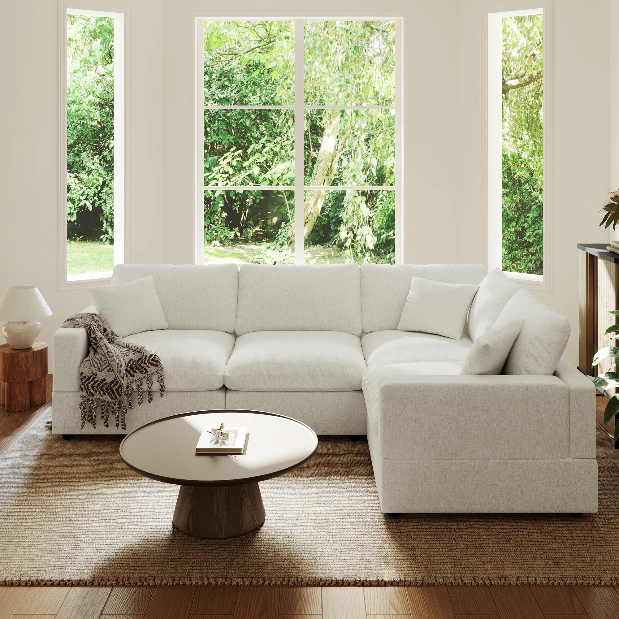 Upholstered Cloud Couch, Modular Sectional Sofa L-shaped Couch for Living Room Bedroom | Wayfair North America